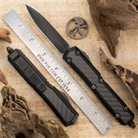 Microtech Makora - D/E 206-1 DLCTCFISH DLC Standard Carbon Fiber Inlay Shadow