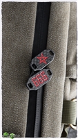 NCC Knives Boot Tags Carbon Fiber Painted - Red 666 & Pentagram