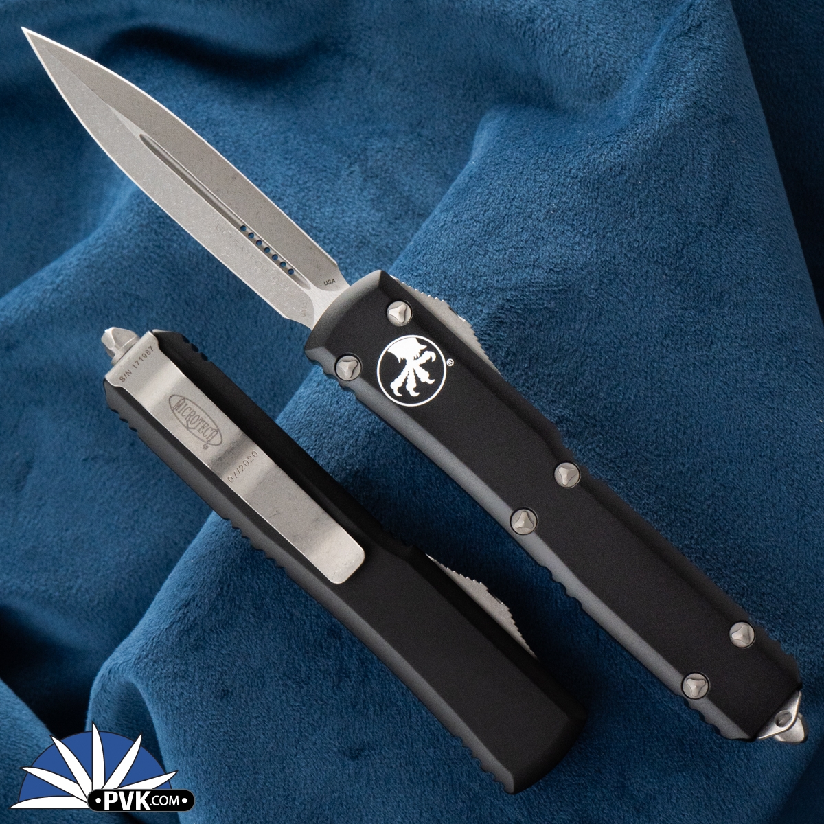 Microtech Combat Troodon OTF Knife- Double Edge- CERAKOTED Dark Tungst