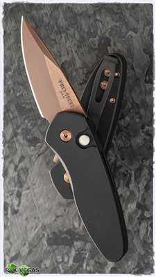 Protech Sprint Automatic Knife Rose Gold 2907-RG Gold Lip MOP Push Button