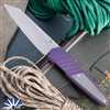Latama/Prince Customs Persevere Stonewash XHP Reverse Tanto Blade, Purple Ti With Grip Textured Lines #042