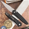 Protech Newport Auto 3405 Stonewash Blade, Black Handle