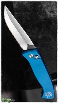 Protech Brend #2 Small Size 1221 Satin Blade Blue Handle