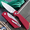 Protech Strider PT+ PT201-RED, Stonewash Magnacut Blade, Red Smooth Handle, Blasted HW