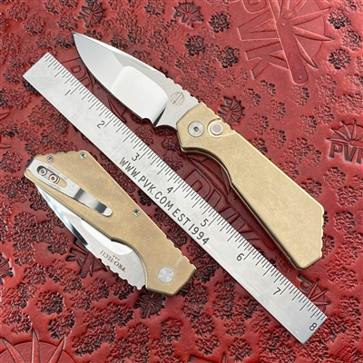 Protech Strider  PT+ 2023 Auto Mike Irie Compound Ground Mirror Polished 154CM Blade AlBronze Handle