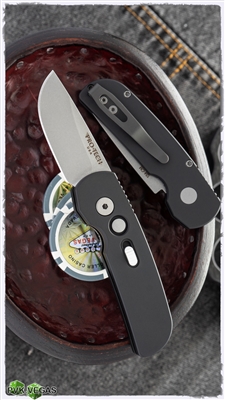 Protech CalMigo CA Legal w/ Safety 2201  Black Handle Stonewash Blade