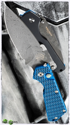 Protech Strider SnG Automatic Blue G10 Top Damascus Blade