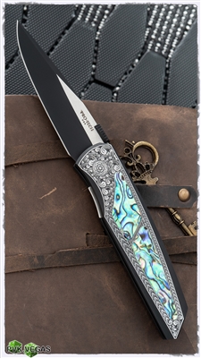 Protech Harkins ATAC D/A Concealed Release Ultimate Custom Engraved 416 SS Abalone Inlays