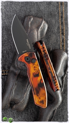 Protech Les George SBR Auto LG403-DF Custom Del Fuego Ano Handle Black Blade