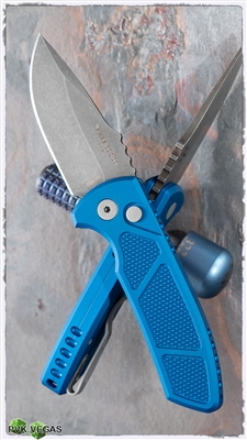 Protech Les George SBR Auto 415-Blue Acid Washed Blade Textured Body