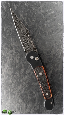 Protech Monaco Automatic Knife Eggerling Damascus Blade & Amber Jigged Bone