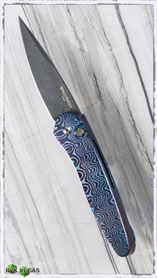 Protech Newport MokuTi Handle Damascus Blade