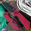 Protech Strider PT+ DLC Magnacut Blade, Red Solid Handles, Black HW