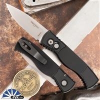 Protech Tactical Response 2 T201 Stonewash Magnacut Blade, Black With Textured Corners Handle