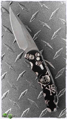 Protech TR-5 Auto Skull and Cross Bones Dark Wash Blade Shaw Skull