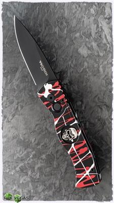 Protech TR-2.66 Auto Shaw Skull Splash Red Black Blade & HW