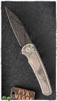 Protech Malibu Titanium Ultimate Custom 18k Gold Inlays Full Coverage Engraving Mosaic Damascus Wharncliffe