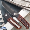 Protech Terzuola ATCF Auto DLCBlade, Black Handle, Amber Jigged Bone Inlays, Mosaic Button