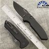 Protech/Les George SBR Auto, Black DLC CPM-3V, Black Smooth Handle *PVK Exclusive*