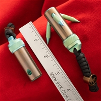 PVK Custom Green & Bronze Titanium Pocket Grappling Hook w/ Microtech Bead