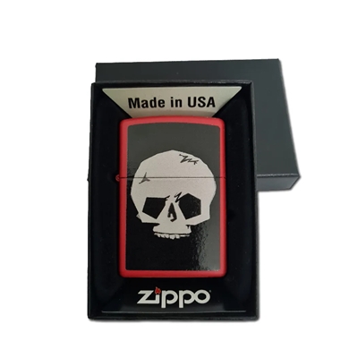 Zippo Lighter 233 Skull On Matte Red