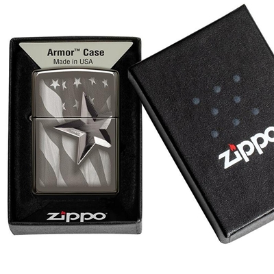 Zippo Lighter Armor Case 49350 Retro Star