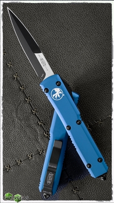 Microtech Ultratech Bayonet 120-1BL Blue Handle Black Blade