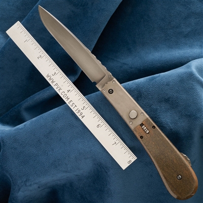 Robert "Butch" White Vintage Automatic Lockback, Stainless Steel  Blade,  Wooden Handle Inlays