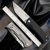 Chaves Knives 229 Redencion Kick Stop Tanto, Black G10, Titanium, Belt Finish M390