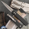 Custom REK Knives Full Serrated Protech Godfather Auto 920 Bead Blasted Blade Black Handle