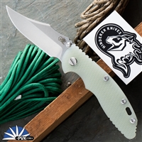 Hinderer XM-18 3.5â€³ Non Flipper, Stonewashed S45VN Blade, Translucent Green G10 Scale, Stonewashed and Bronze Anodized Ti Frame