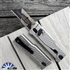 Reate EXO-U Gravity Knife, Razor Blade, Aluminum Diamond Pattern Silver