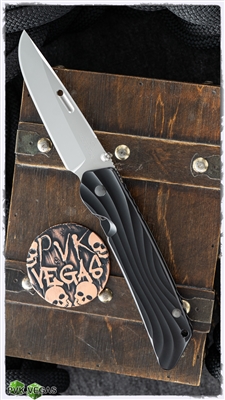 Rockstead Higo, Black Duralumin handle, 3.5" Polished ZDP-189 Blade