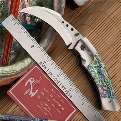 Reese Weiland Hornet Linerlock, 2-Tone Blade, Abalone