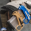 Reate EXO-K Gravity Karambit, Stonewash N690, Blue Oxide Aluminum, Tan Trainer