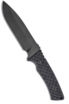 Spartan Blades Professional Grade Damysus Fixed Blade Knife 5.5" 1095 Black Powder Coated Blade, Black Micarta Handles, Black Injection Molded Sheath