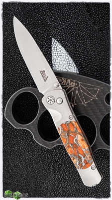 Santa Fe Stoneworks Tesoro, Orange Coral & Zinc Inlays, Satin VG-10