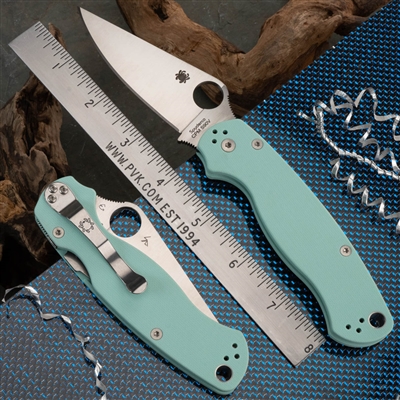 Spyderco Paramilitary 2, TEAL G-10, Satin CPM-S90V MGE Exclusive