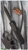 SOG Knives Pentagon OTF D/E Automatic Knife, Black Aluminum Handle, 3.8" Black CPM-S35VN Blade