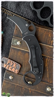 Spyderco Karahawk Folding Knife w/ Emerson Opener, Black VG10 Blade, Black G10 Scales