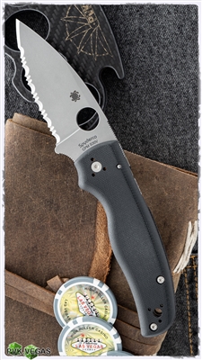 Spyderco Shaman, Satin Serrated CPM-S30V, Black G-10