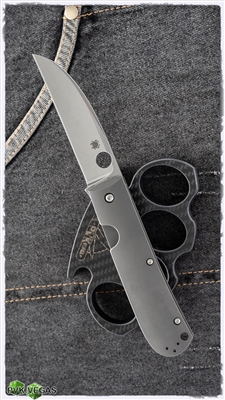 Spyderco SwayBack Frame Lock, Titanium Scales, 3.53" Stonewashed CTS- XHP