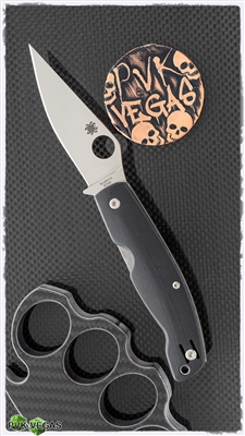 Spyderco Pattadese Liner Lock, Black G-10, Satin M390 Blade