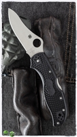 Spyderco Stretch 2 Lightweight Folding Knife 3.45" VG10 Satin Plain Blade, Black FRN Handles - C90PBK2