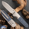 Terrain 365 Invictus-ATB Folder Grey (Blue) G10, Titanium Bolster