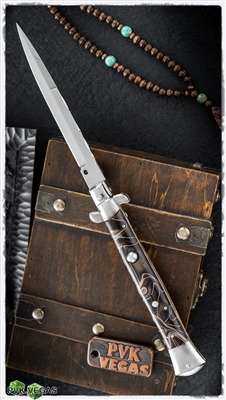 TBARK/Frank B. Custom 11" Brown Swirl Kirinite (28CM) Bayonet Fileworked Spine Coin Struck Liners