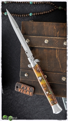 TBARK/Frank B. Custom 11" Pine Cone/Resin (28CM) Bayonet Fileworked Spine Coin Struck Liners
