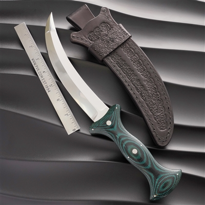 Terry Guinn Persian Fixed Blade w/Black & Turquoise Canvas Micarta