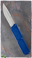 Taiwan Lightning Blue Handle Silver Single Edge Partial Serrated