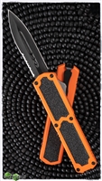 Titan D/A OTF Auto Orange Handle Black Double Edge Partial Serrated Blade